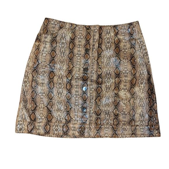 Topshop Dresses & Skirts - Topshop Faux leather snakeskin print skirt 4